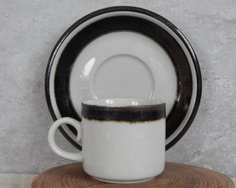 Arabia of Finland Karelia Coffee Cup and Saucer Ceramic 1970 s Design Anja Jaatinen Winquist.
