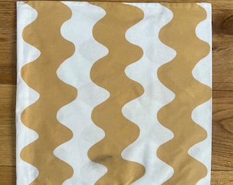 Scandinavian Vintage Marimekko Pieni Pikku Lokki fabric Pillowcase white and beige. Finland"LOKKI" Fabric design Maija Isola