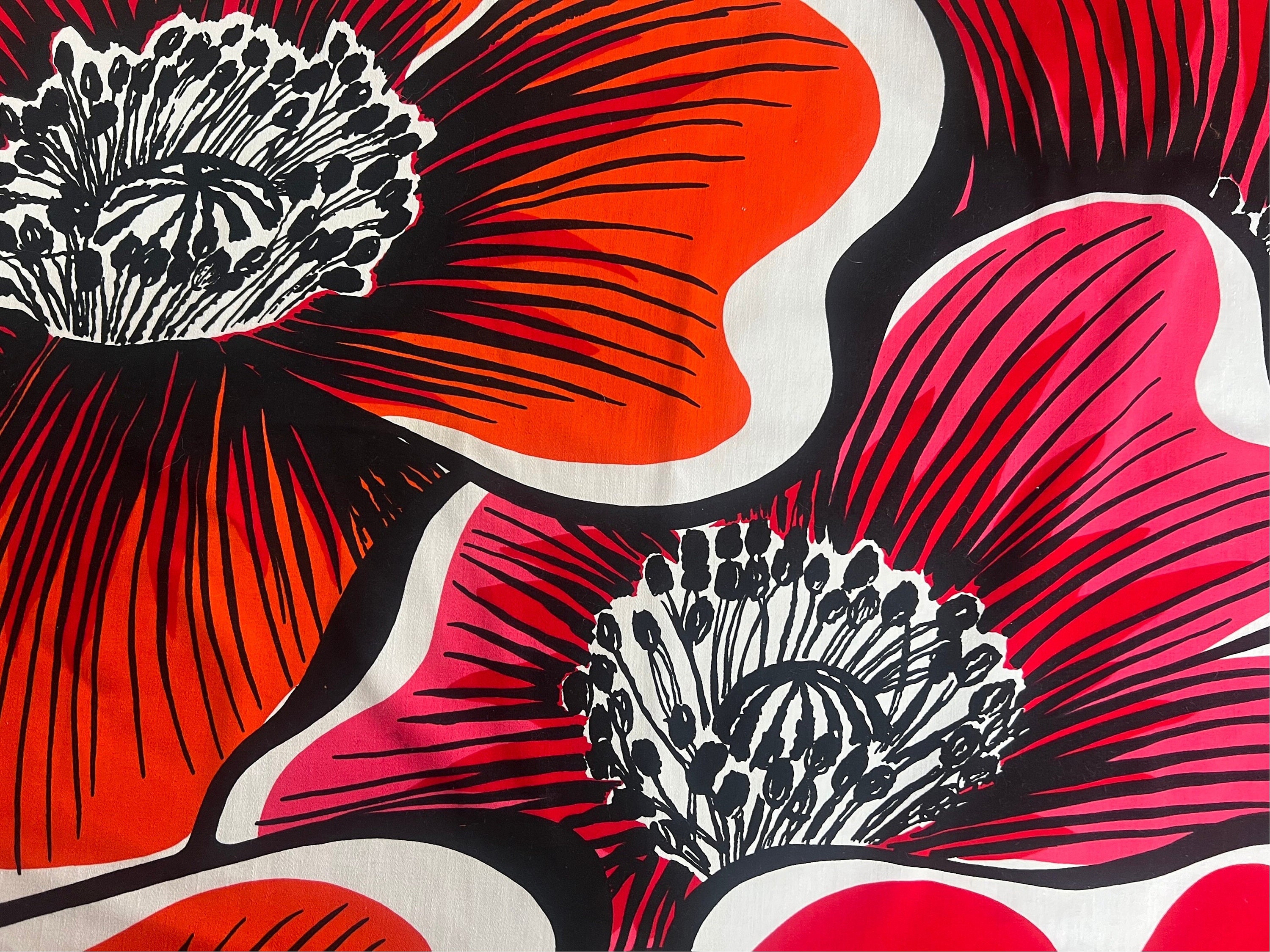 Scandinavian Vintage Fabric Piece KAMELIA Made in Finland by