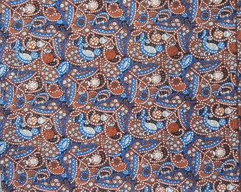 Tela de franela de algodón vintage para decoración del hogar. Algodón estampado suave de estilo retro. Fabricada en la URSS. Textil, década de 1980.