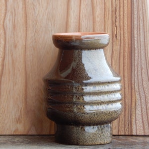 Vintage Brown Ceramic Vase   Design Glossy Glaze