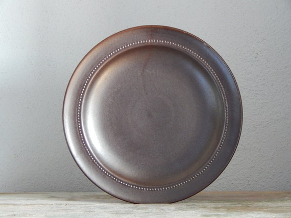 Scandinavian Vintage Höganäs Keramik Shocolate Brown Plate Hoganas