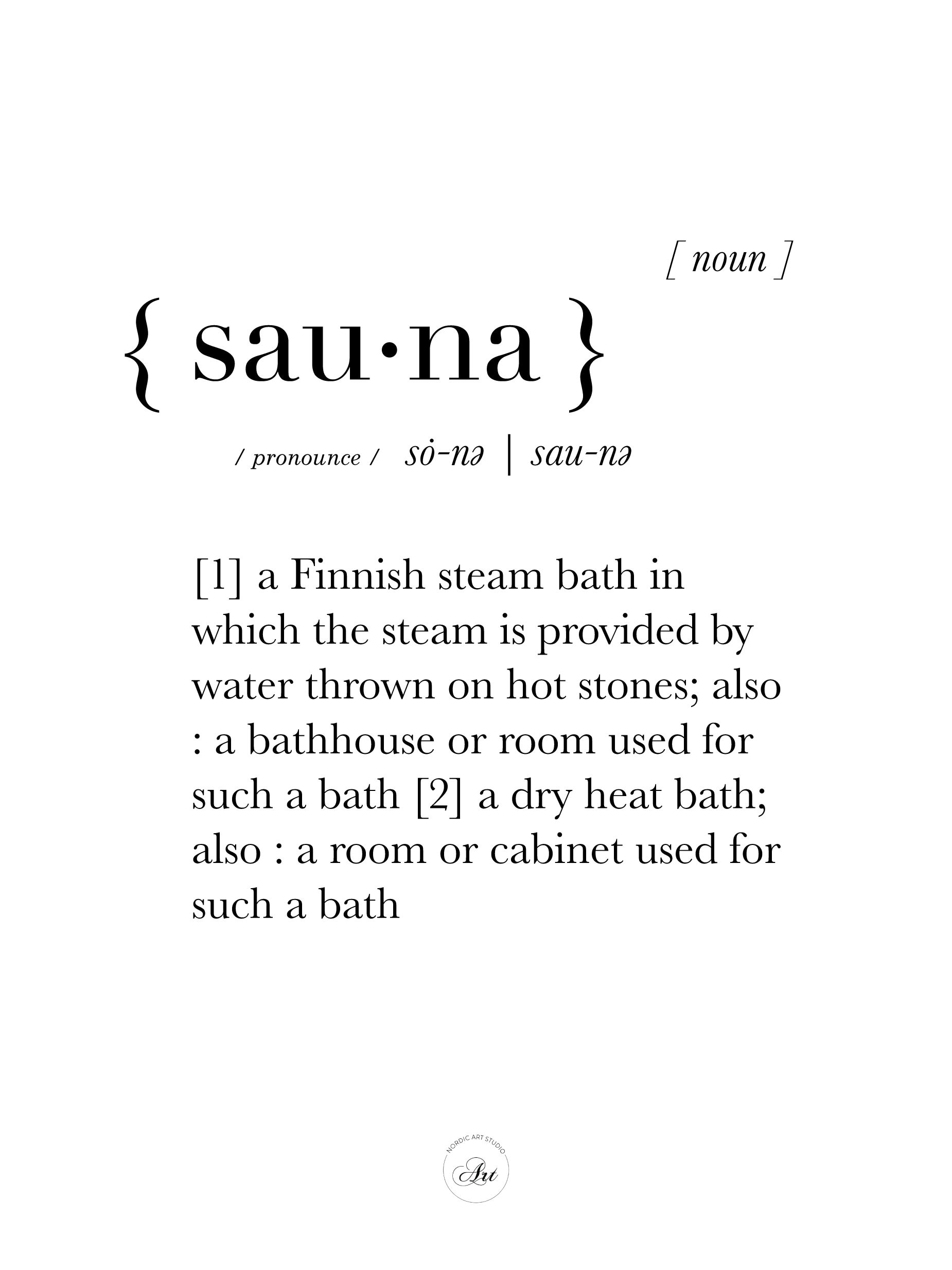 Sauna Dictionary/explanation Digital Art Inspirational Etsy