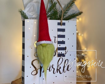 Grinch Anhänger Wichtel Tomte Geschenkanhänger