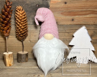 sweet Christmas gnome pink herringbone