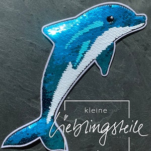 Delfin Aufnäher Bügelbild Wendepailletten Aufbügler Applikation Sticker Bild 3