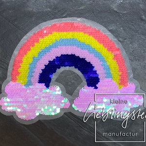 Patch à paillettes réversible arc-en-ciel appliqué