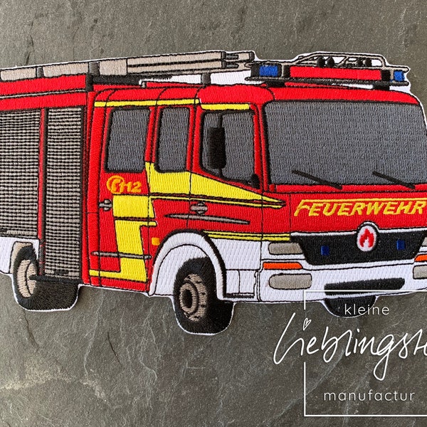 Feuerwehr Feuerwehrauto Aufnäher Bügelbild Aufbügler