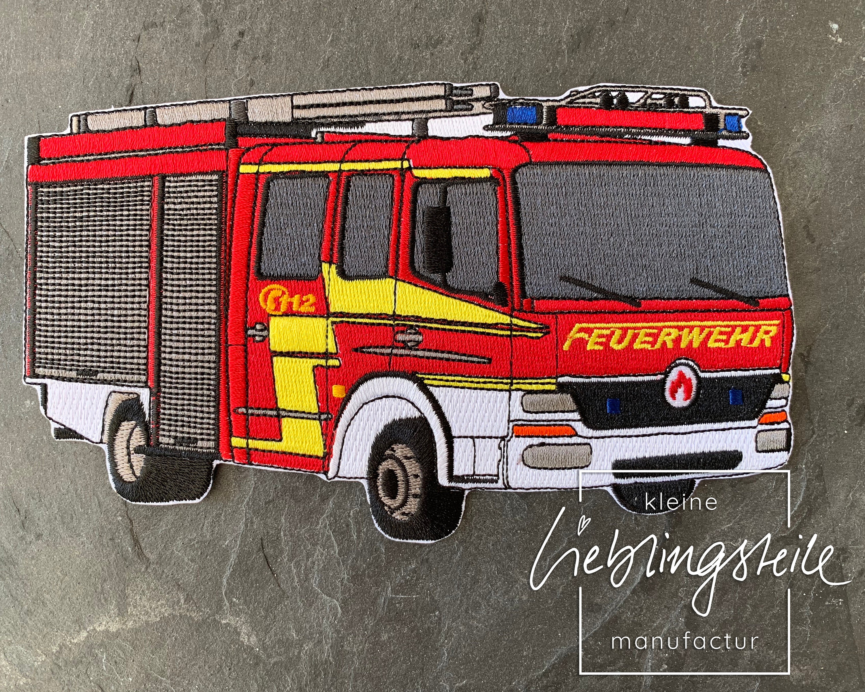 Fire brigade car patch ironing image ironing iron