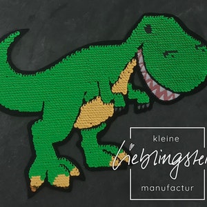 Dinosaur patch iron-on sticker reversible sequin sticker T-Rex application