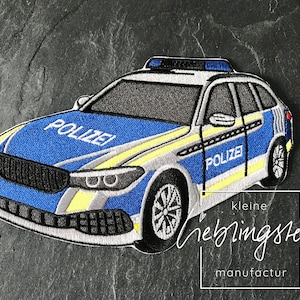 Polizei Polizeiauto Aufnäher Bügelbild Aufbügler
