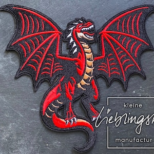 Drache Aufnäher Bügelbild Aufbügler Bestie
