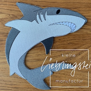 Shark embroidery appliqué
