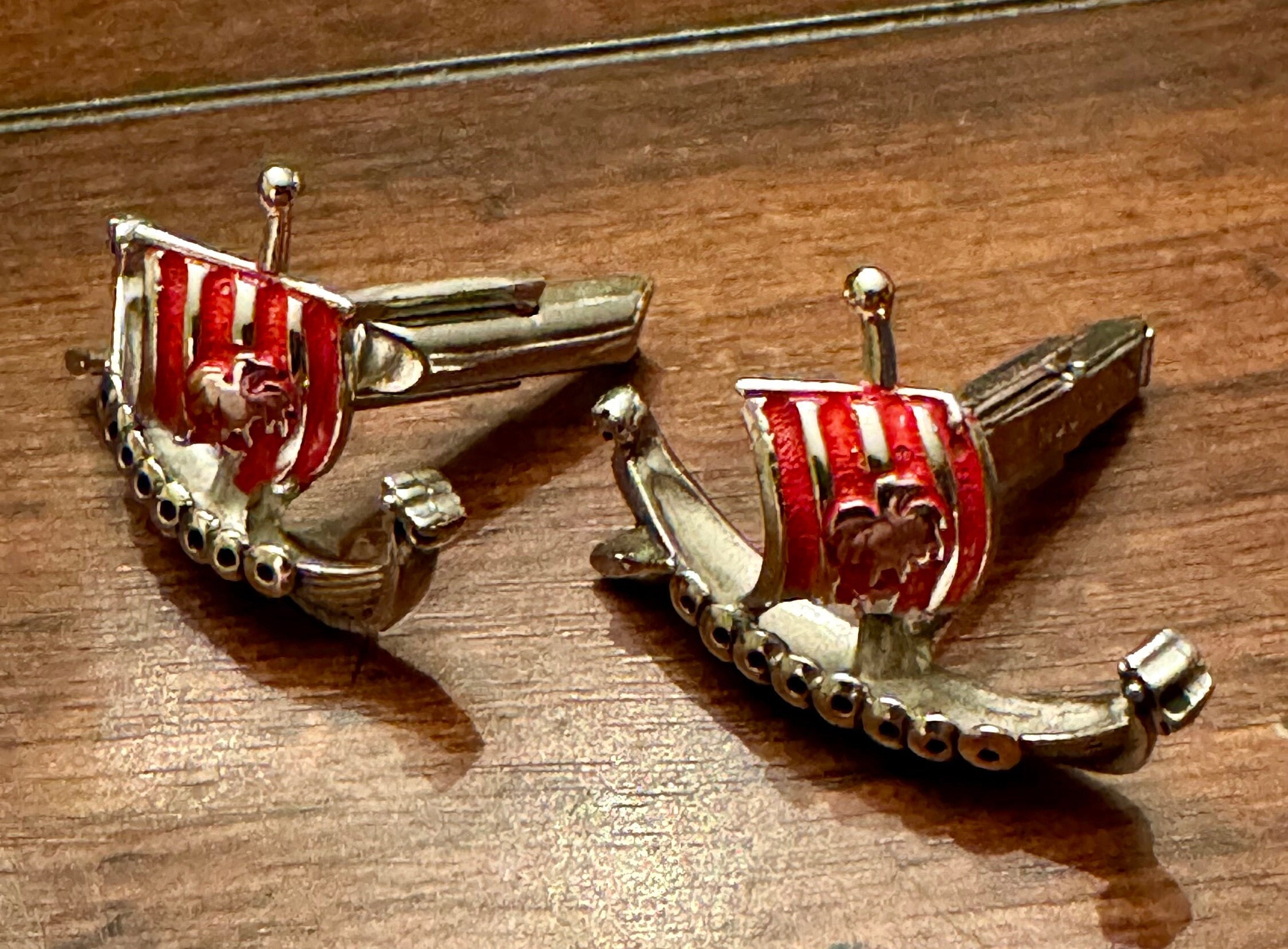 Vintage Viking Ship Full Sail SWANK USA 1950's Cufflinks Rare - Etsy
