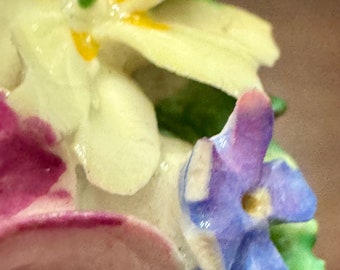 英国製 CROWN STAFFORDSHIRE❁﻿瑞々しいお花と金彩プレート