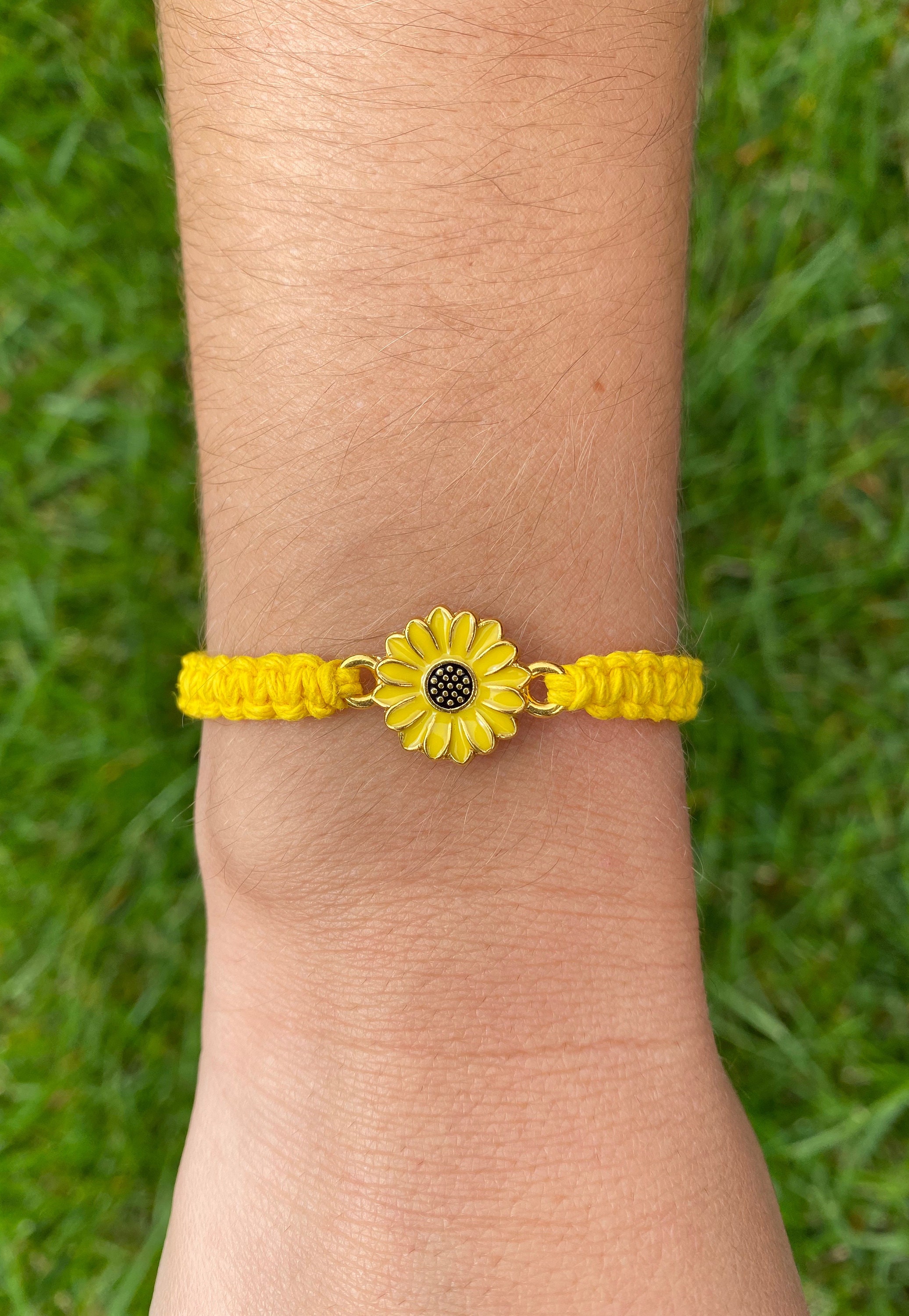 Sunflower Bracelet Sunflower Sunflower Charm Bracelet Etsy UK