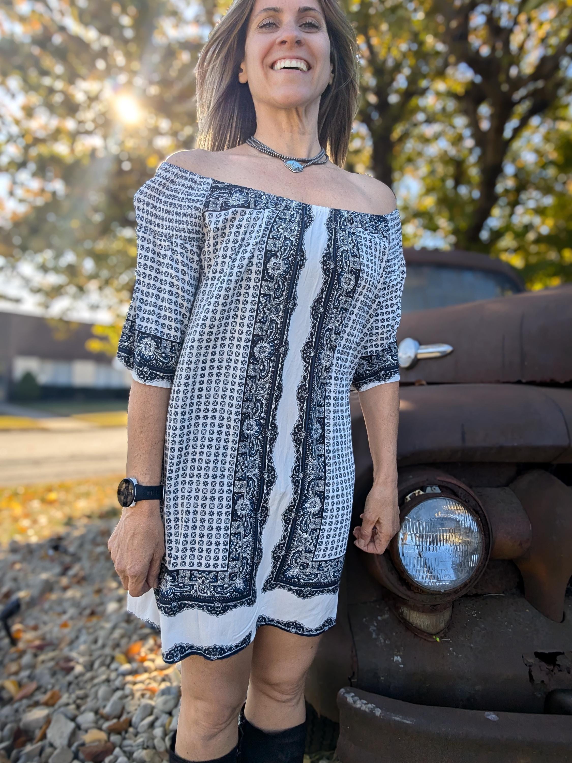 juniors boho dresses Juniors Boho Print Dress