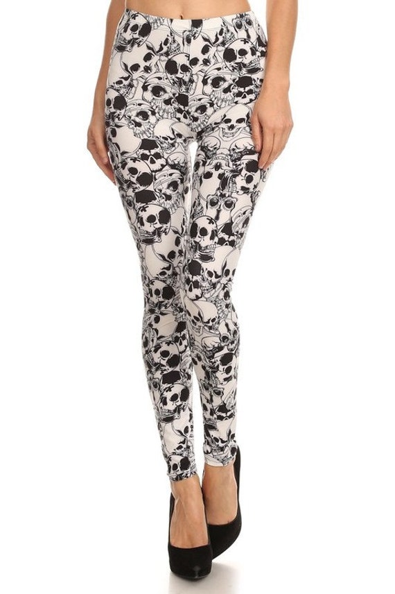 Women's Super Soft Skull Print Leggings Etsy