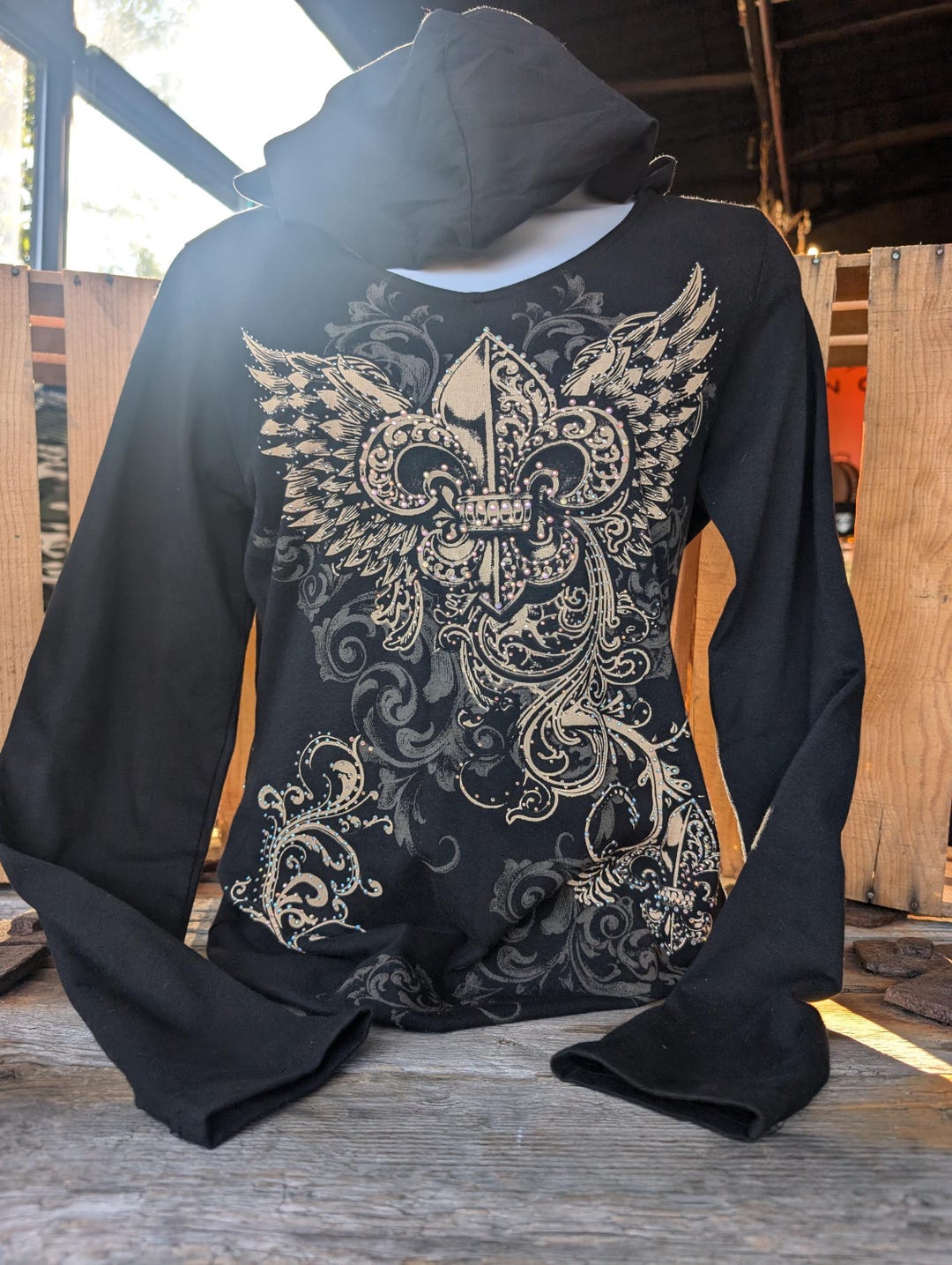 LAST NEST×ASKYURSELF fleur de lis hoodie LAST NEST × ASKYURSELF / fleur de lis hoodie - OTHELLO KUMAMOTO