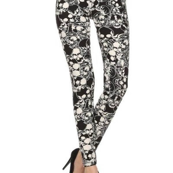 Skull Print Leggings Etsy