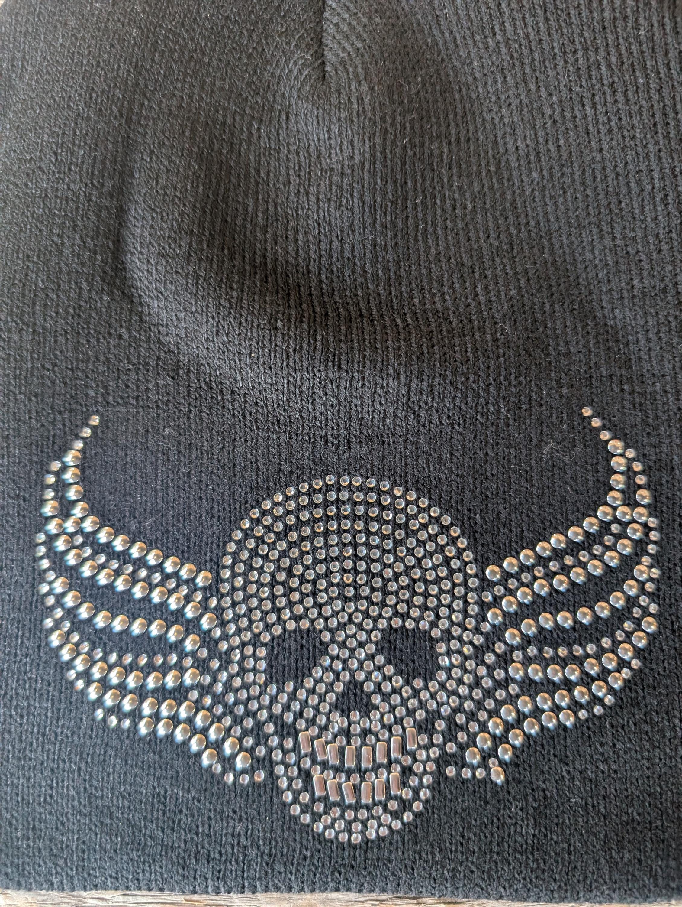 Rhinestone Jewel Drop Chunky Knit Beanie Winter Warm Cuffed Skull Cap Bling Rhinestone Knit Beanie Hats for Women Girls Warm  main image 3