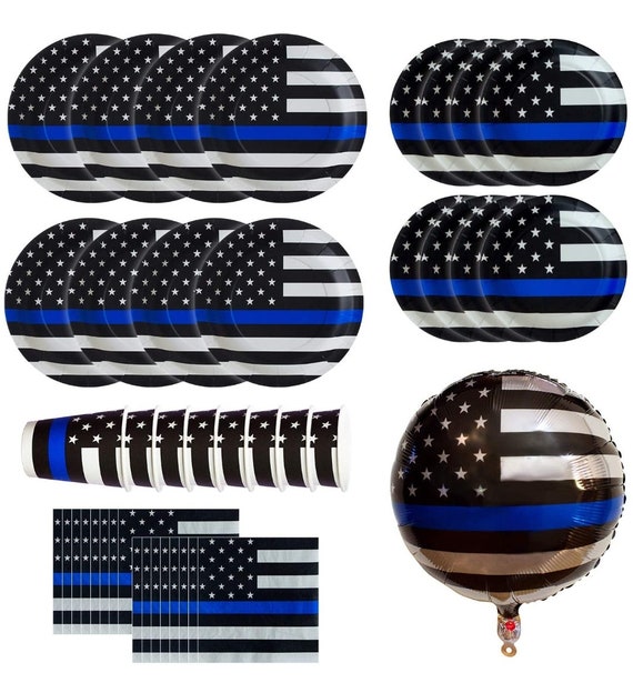 Thin Blue Line Party Bundle Dinner & Dessert Plates Lunch Etsy