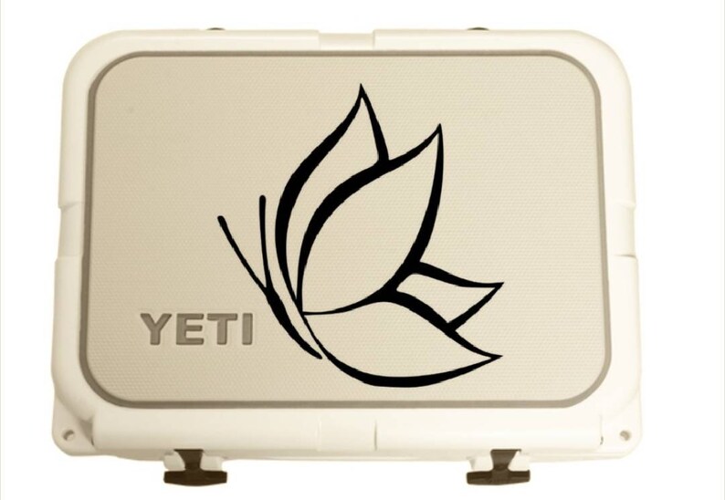 Butterfly Flowers Yeti Decal Die Cut Vinyl Car Decal Etsy