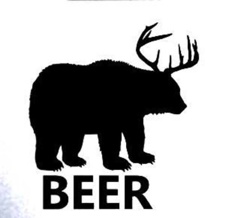 Bear Beer Deer Antlers Vinyl Decal for Cars Walls Tumblers Etsy