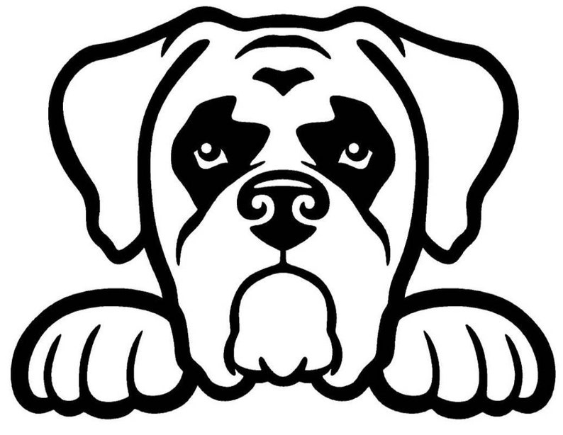 Boxer Dog Cute Decal Die Cut Vinyl Car Decal Sticker for Etsy