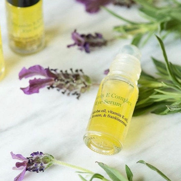 Organic Eye Serum | Hydrating Under Eye Serum with Vitamin E oil, Lavender, Frankincense, & Lemon oil for Youthful Skin