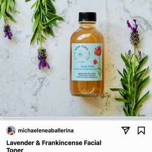 Lavender Frankincense Facial Toner, Apple Cider Vinegar Toner, 4oz Organic Toner, Natural Face Tonic Toner, Lavender and Frankincense Toners image 8