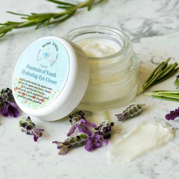 Vegan Eye Cream with Shea Butter, Frankincense & Essential Oils | Nourishing Hydrating Cream for Delicate and Mature Skin (0.5 oz)