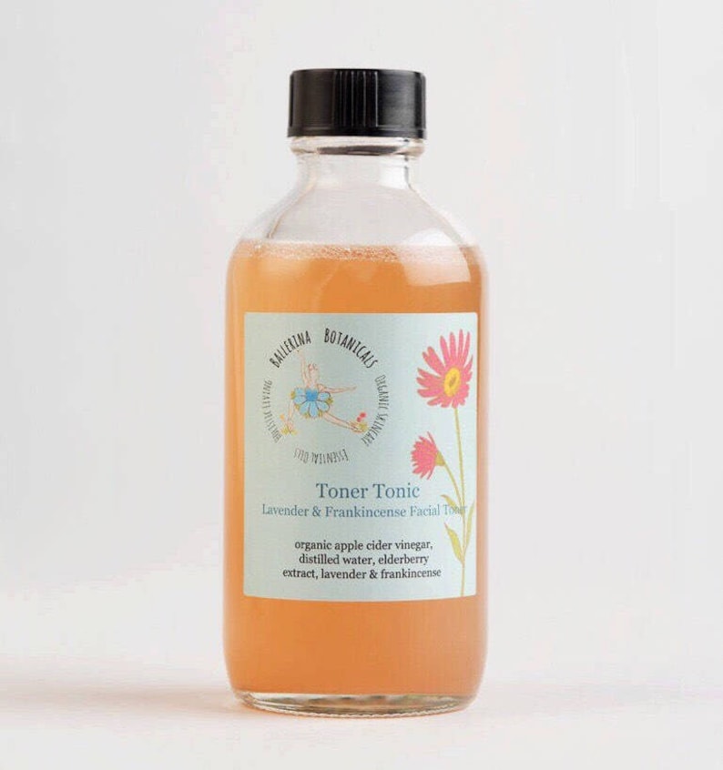 Lavender Frankincense Facial Toner, Apple Cider Vinegar Toner, 4oz Organic Toner, Natural Face Tonic Toner, Lavender and Frankincense Toners image 2