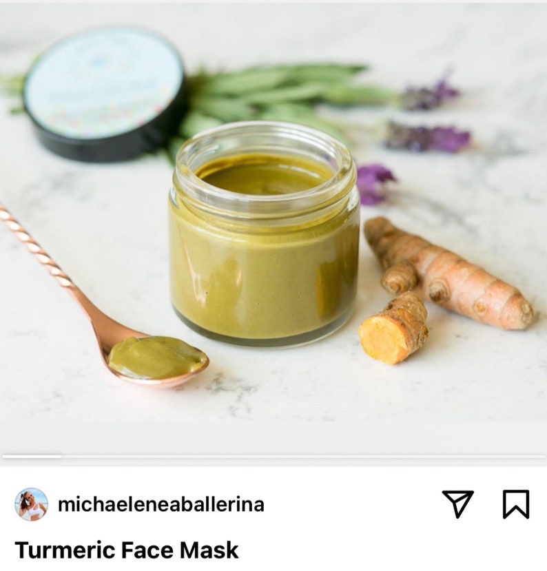 Turmeric Face Mask Clay mask with Matcha tea, Manuka Honey and Bentonite Clay for Skin Balancing and Blemishes 2 oz image 10