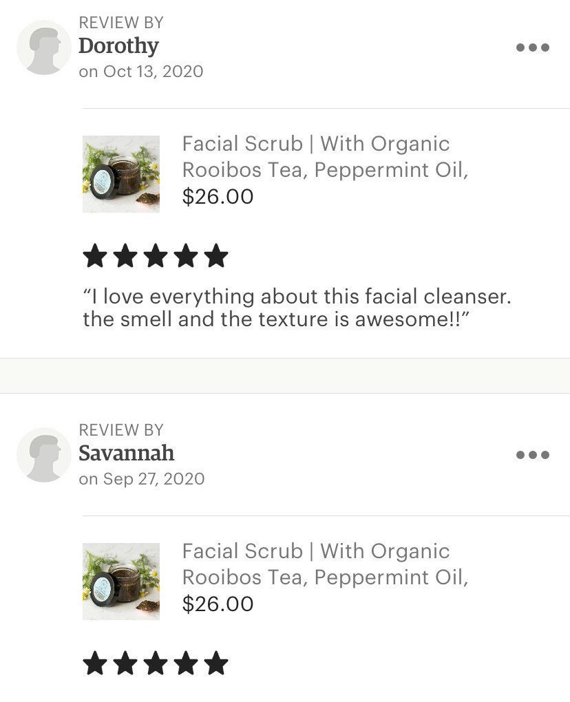 Facial Scrub With Organic Rooibos Tea Peppermint Oil | Etsy