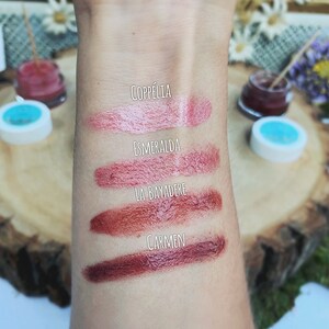 Organic Lip and Cheek Tint Lip Tint with Shimmer, Jojoba Oil and Argan Oil in 4 shades Natural Lip Tint, Organic Lipstick, Gift for Her image 3