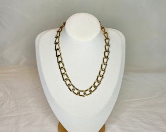Vintage Gold Tone Monet Chain Link Necklace