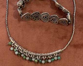 Vintage Authentic Brighton Beaded Necklace and Heart Bracelet