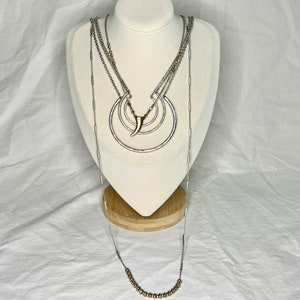 Set of 2 Silver Toned Vintage Lucky Brand Necklaces