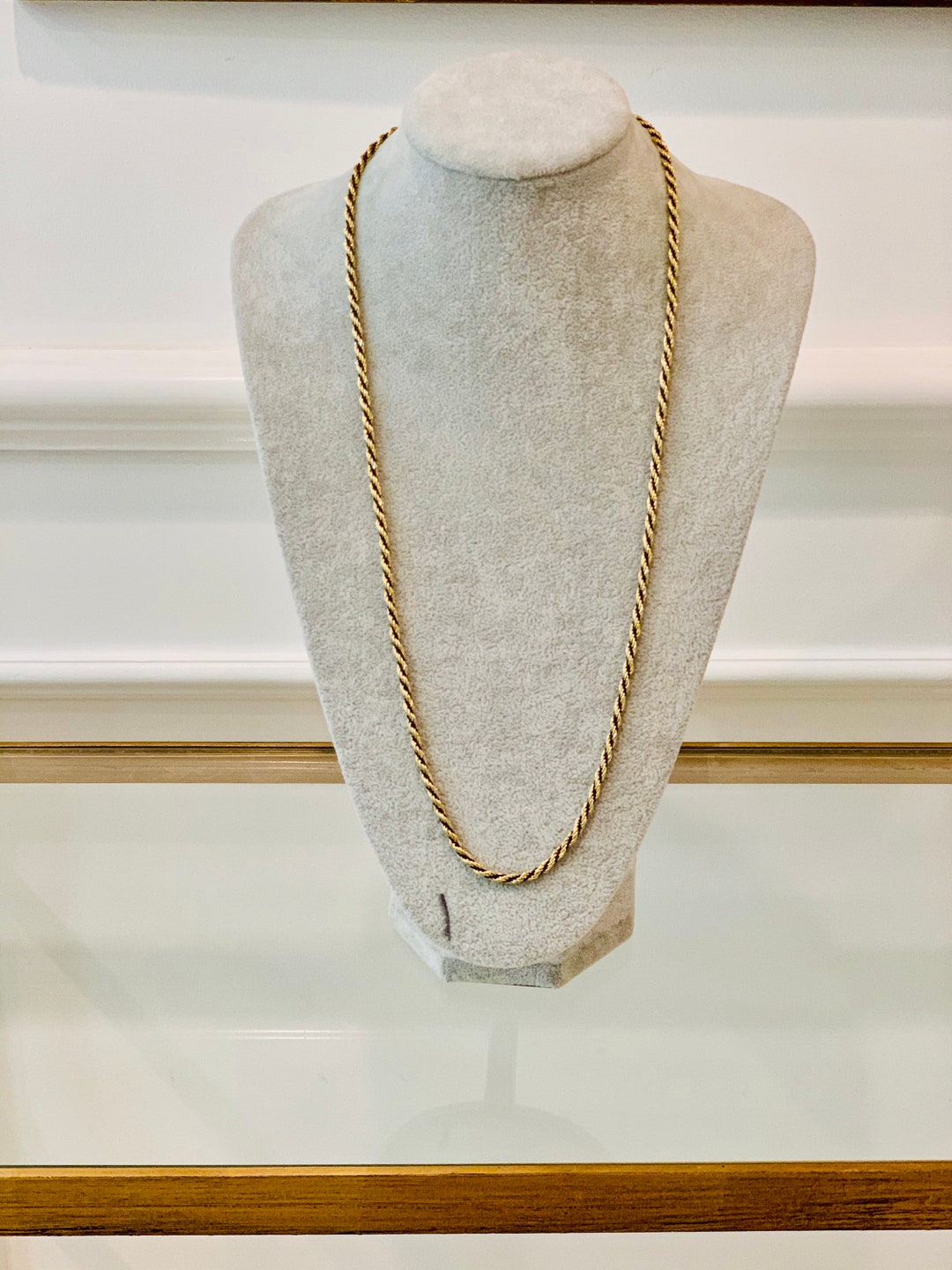 Vintage Gold and Black Tone Twisted Chain Link Necklace - Etsy