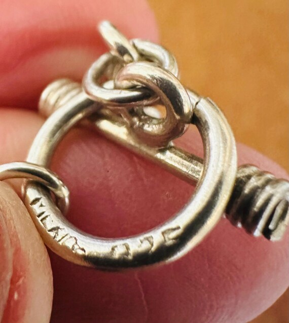925 Sterling Silver Link Toggle Charm Bracelet - image 10