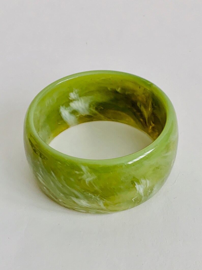 Vintage Green Lucite Bangle Bracelets