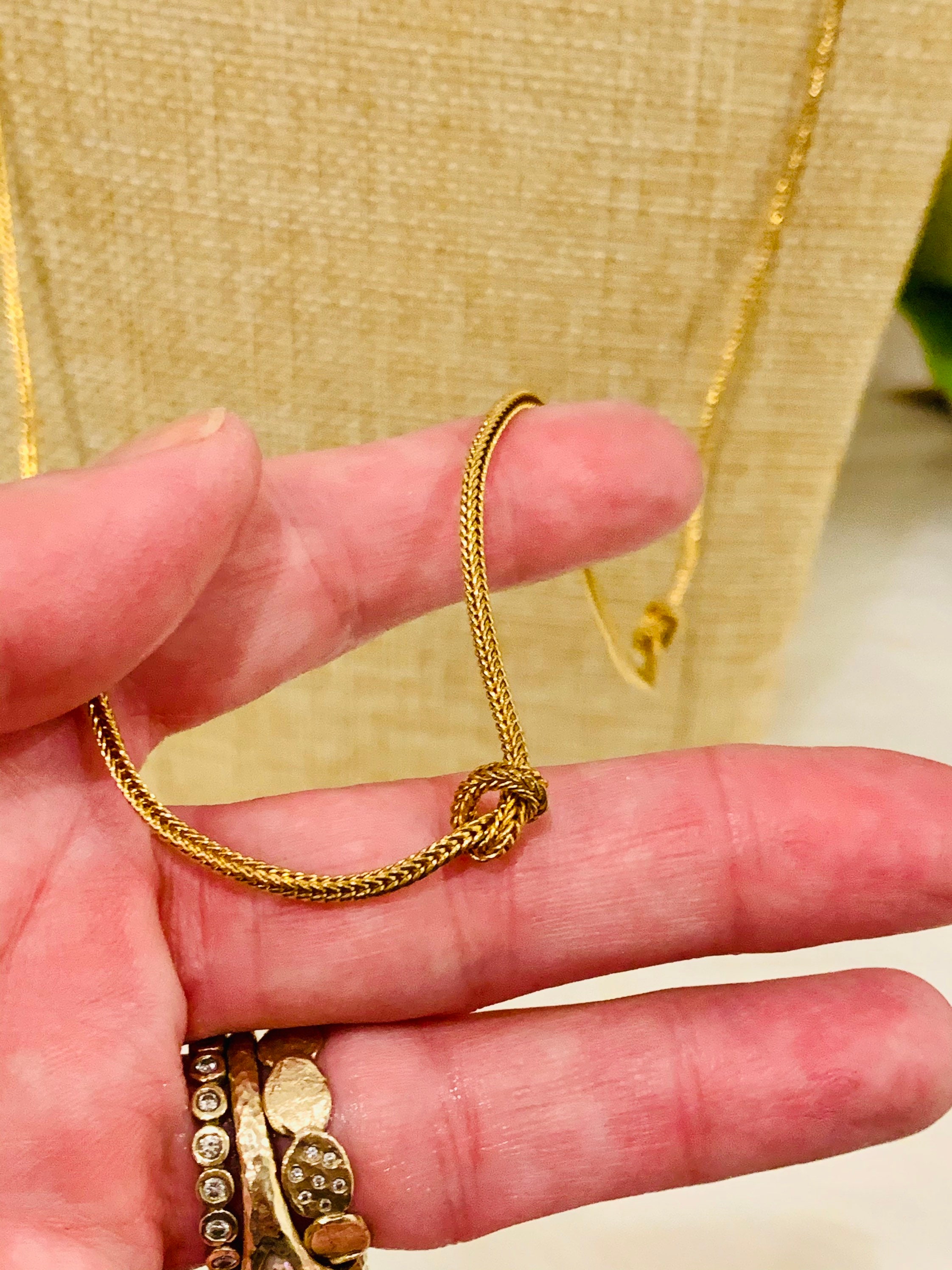 Vintage Long Gold Tone Knotted Chain Link Necklace 36 Etsy