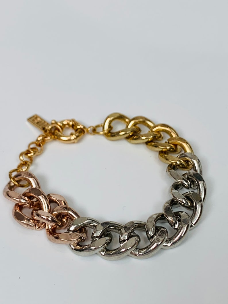 Vintage Luvaj Tri Colored Chain Link Bracelet