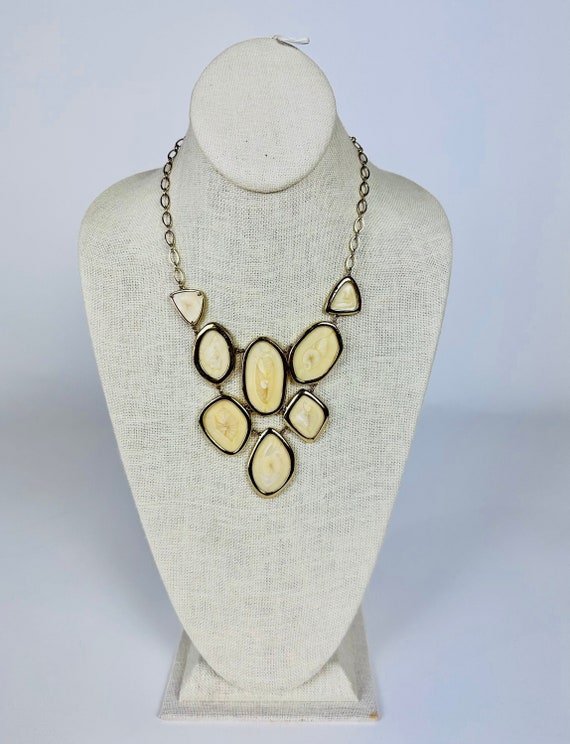 Vintage Stella and Dot Gold Tone Bib Necklace with