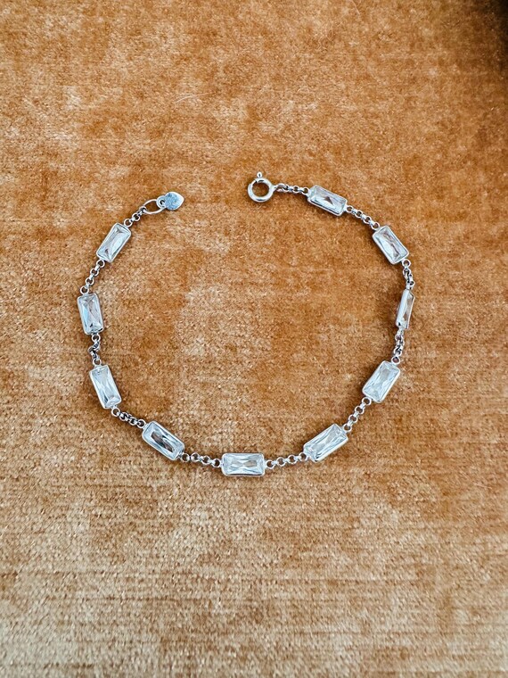 925 Sterling Silver Rectangular Crystals By The Y… - image 1