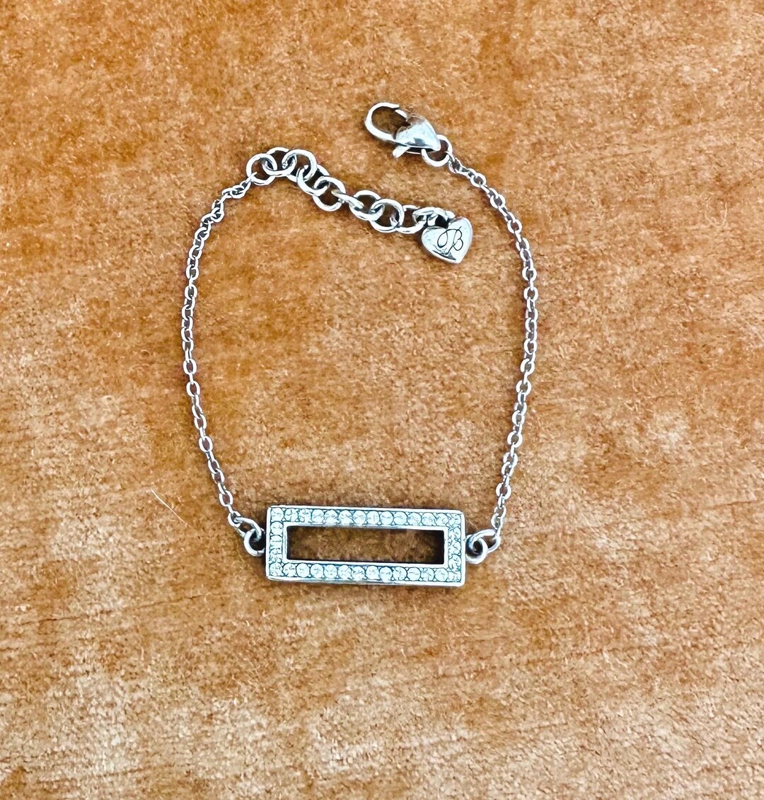 Brighton Starry Night Rectangular Silver Rhinestone Bracelet - Etsy