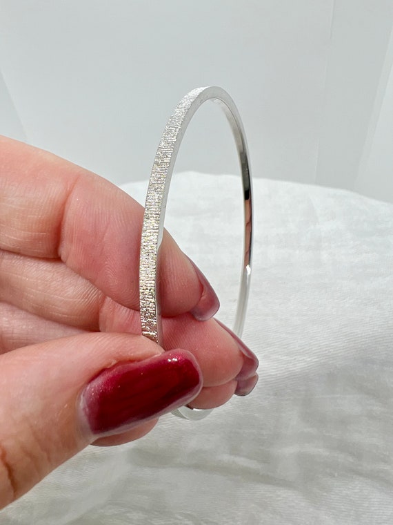 Vintage Monet Silver Tone Textured Bangle