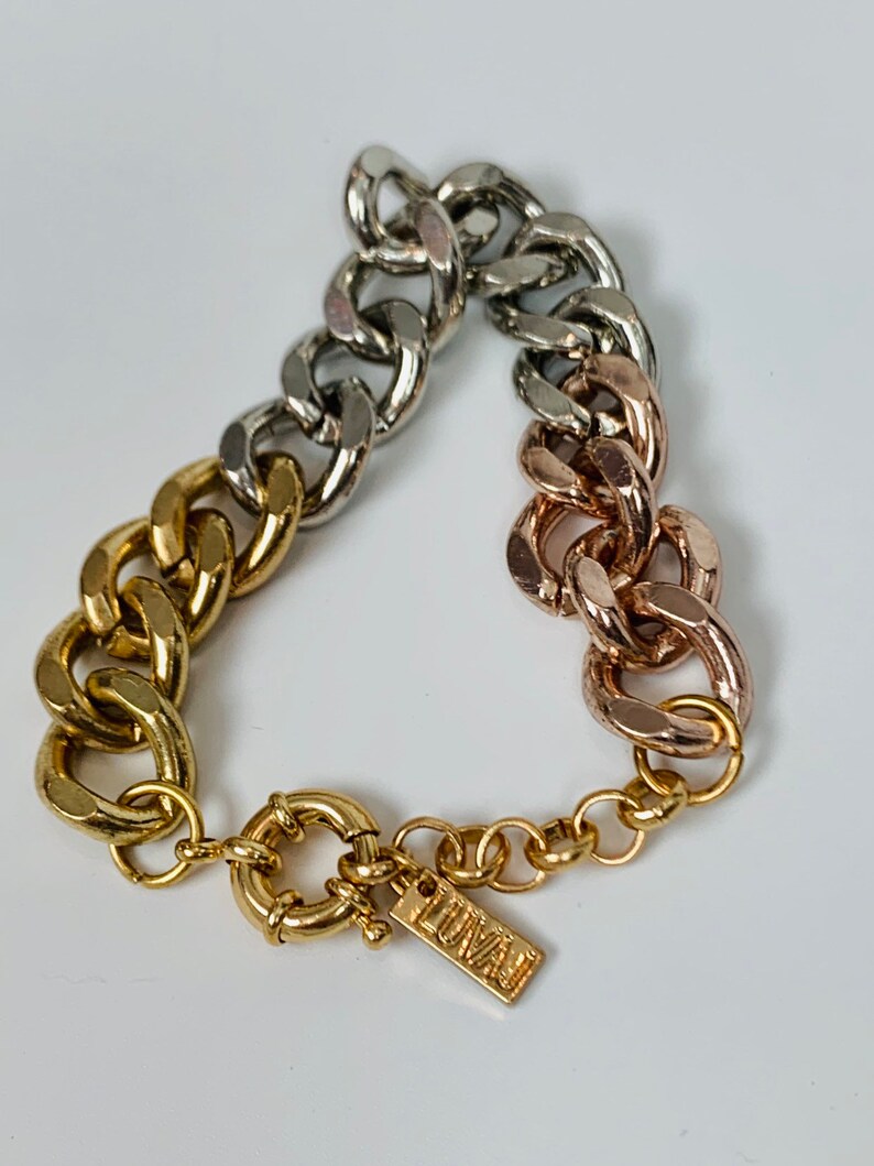Vintage Luvaj Tri Colored Chain Link Bracelet