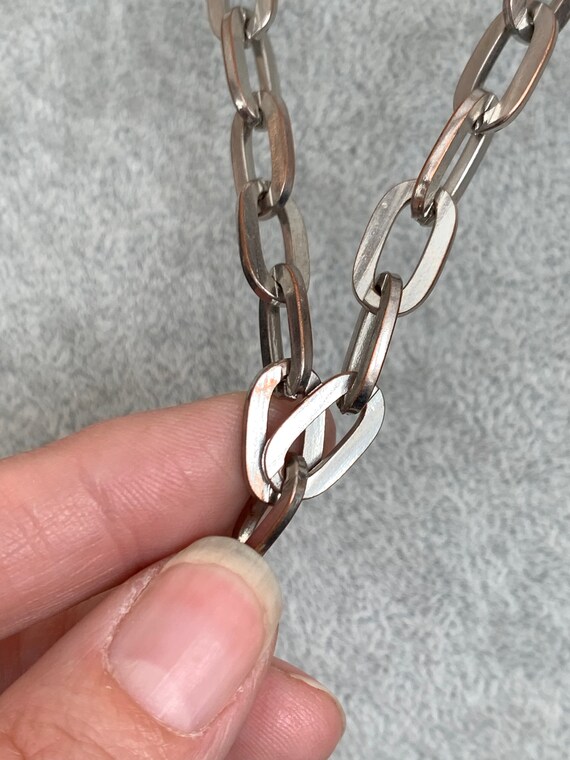 Vintage Silver Tone Lucite Heart Charm Necklace - image 7